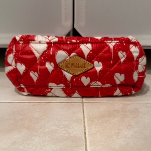NWT MZ Wallace Discontinued Red Graffiti Heart Small Mica Cosmetic Pouch - Picture 3 of 5